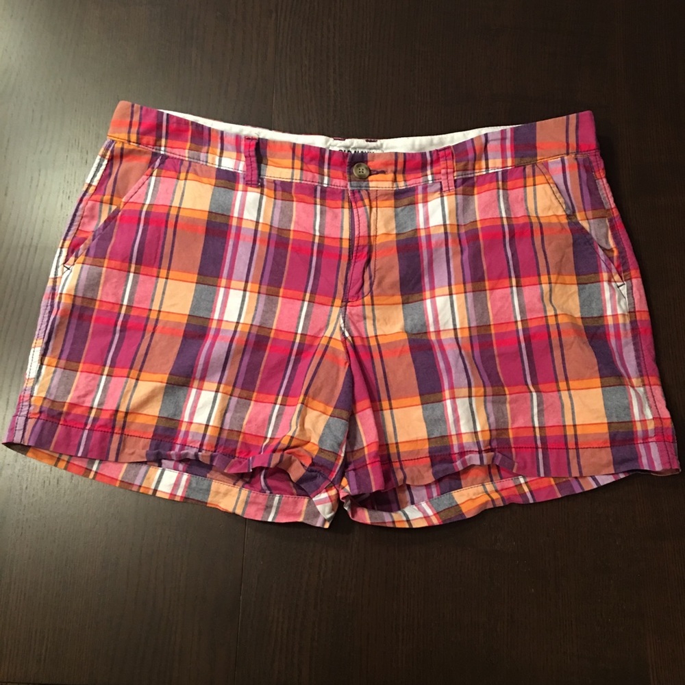 Bright color plaid light soft shorts